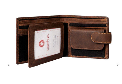 Cactus Canvas/Leather Tab Wallet - Denim