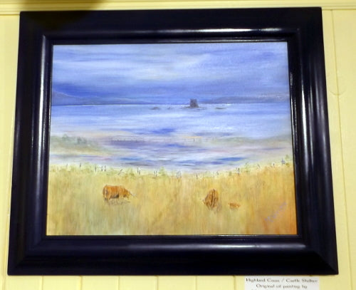 Painting - Highland Cows in water