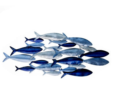 Metal Wall Art - Shoal in Blues