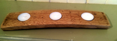 Tea Light Holder - Arch - Whisky Barrel Stave
