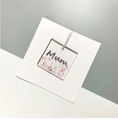 Glass Hanger / Card - Mum