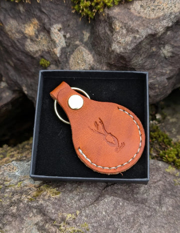 Leather key ring holder for Apple Airtag