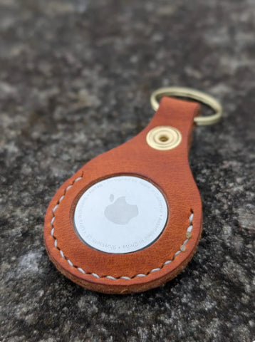 Leather key ring holder for Apple Airtag