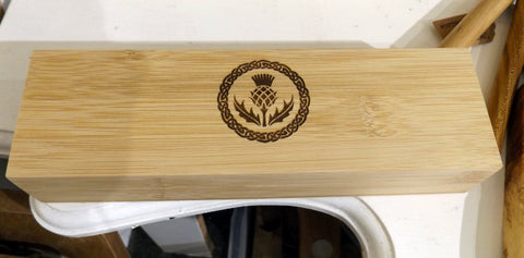 Deer Antler Handle Cheese Knife in a Wooden Castle Stalker Box