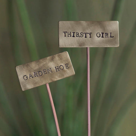 Brass Plant Markers - Funny Ones