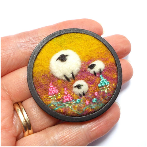 Needle Felted Brooches