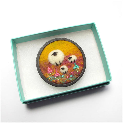 Needle Felted Brooches