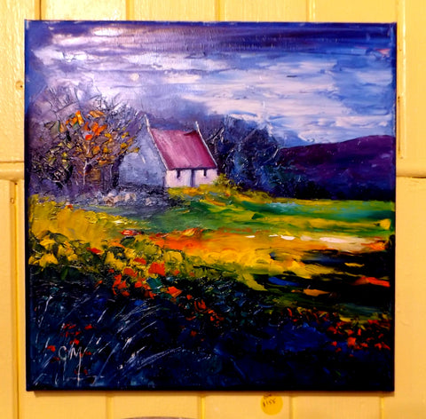 Painting - Cottage with Purple Roof