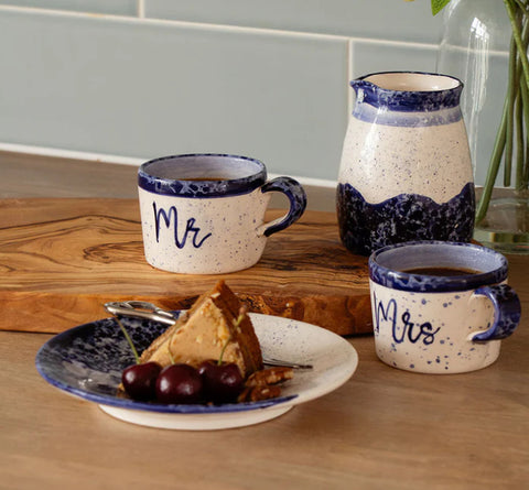 Mr & Mrs 2 Ceramic Espresso Cups
