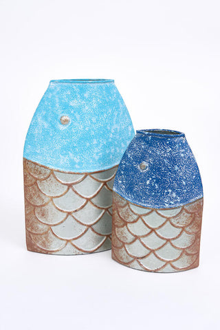 Tin Fish Vase - small