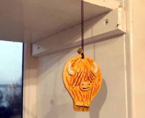 Ceramic Hanger - Highland Cow