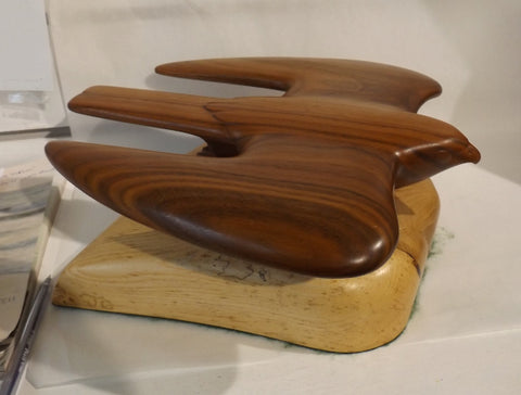 Hand-carved Kestrel in Flight