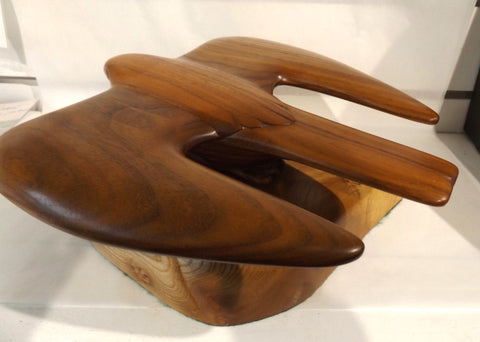 Hand-carved Kestrel in Flight