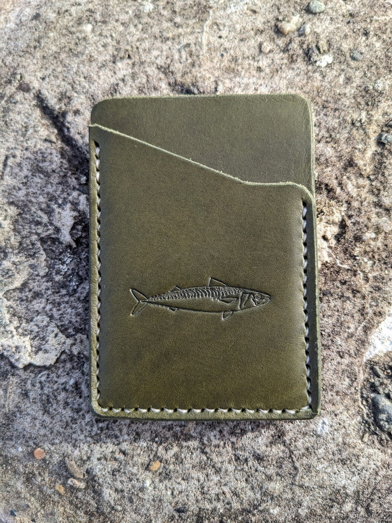 Mackerel design leather card wallet
