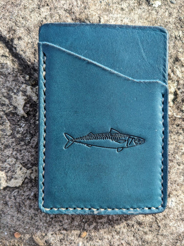 Mackerel design leather card wallet