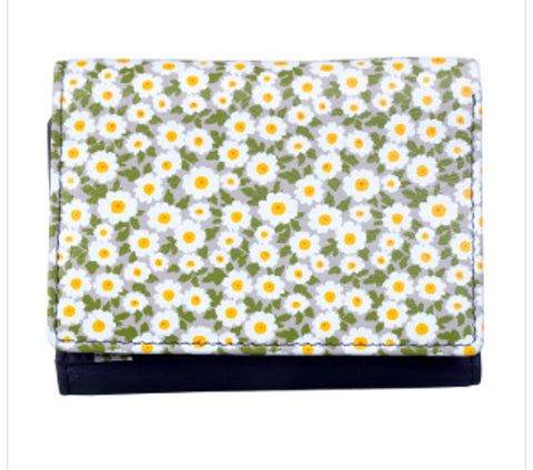 Purse - Maisie Flower Print Small Tri Fold Purse