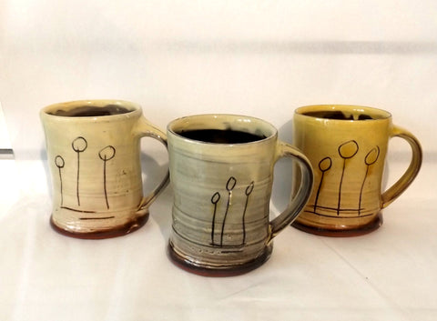 Ceramic Mugs - Three Straw Design