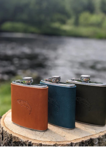 Salmon design hip flask