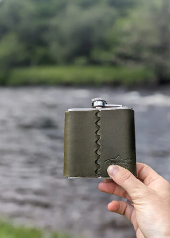 Salmon design hip flask