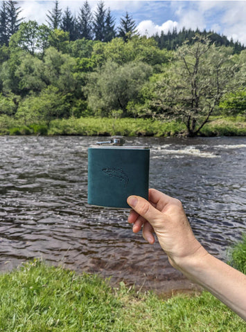 Salmon design hip flask