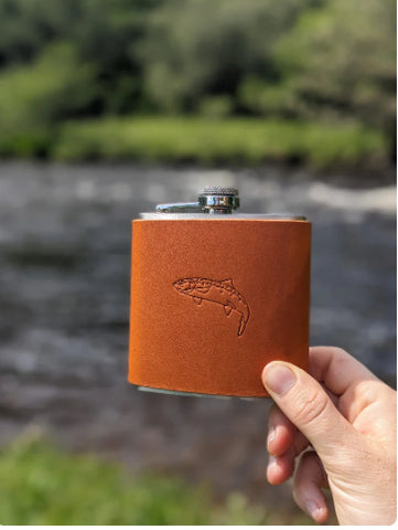 Salmon design hip flask