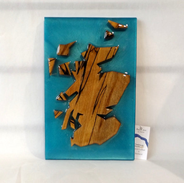 Wood & Resin Wall Art - Scotland Map