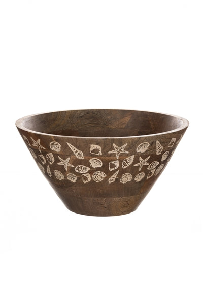 Wooden Bowl - Sea Shells 30cm