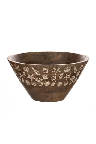 Wooden Bowl - Sea Shells 30cm