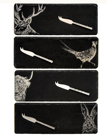 Slate Cheese Board set of 4 - Country Animals