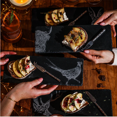 Slate Cheese Board set of 4 - Country Animals