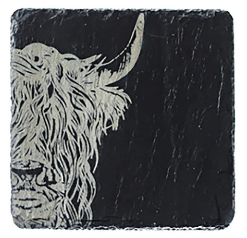 Slate Coaster - Highland Cow