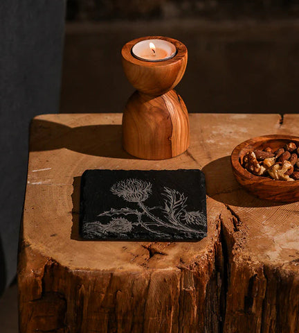 Slate Coaster - Thistle Trio