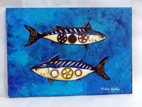 Painting - Steampunk Mackerels Passing