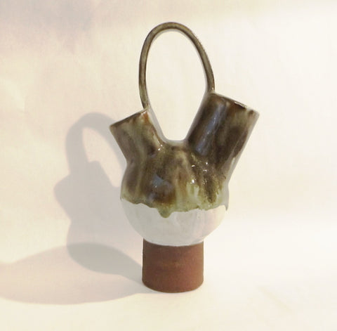 Double Neck Vase w/Handle