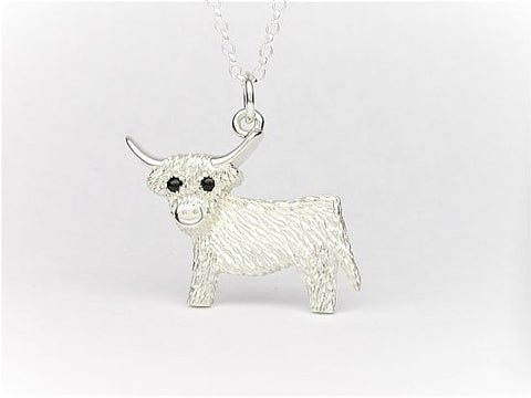 Silver pendant - Highland Cow