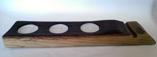 Whisky barrel stave - 3 tealight holder