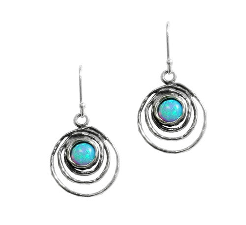 Earrings Aviv - Pretty Swirl design earring hook with opal