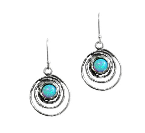 Earrings Aviv - Pretty Swirl design earring hook with opal