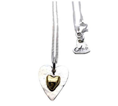 Necklace Aviv - A beautiful gold plated heart in heart pendant