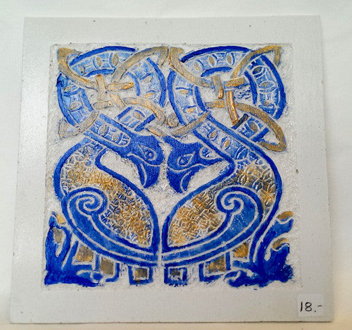 painted tile - Celtic pattern