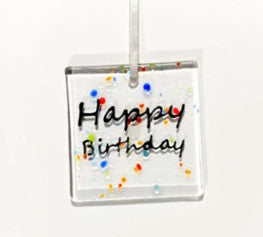 Glass Hanger / Card - Happy Birthday