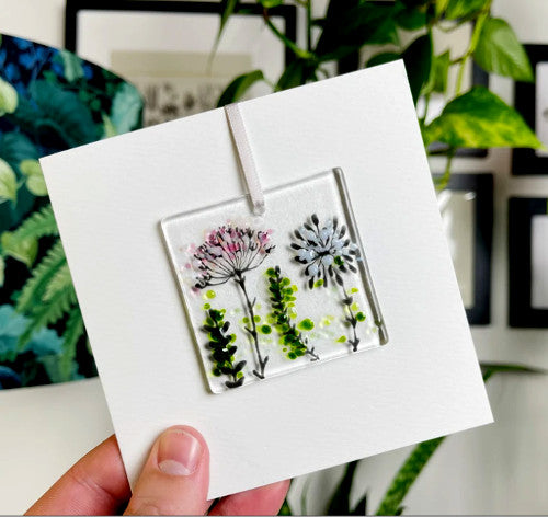 Glass Hanger / Card - Wildflower