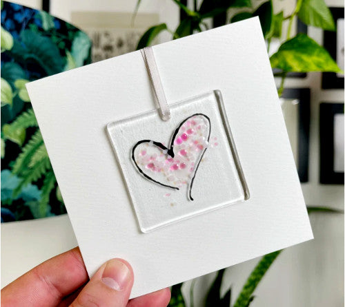 Glass Hanger / Card - Heart
