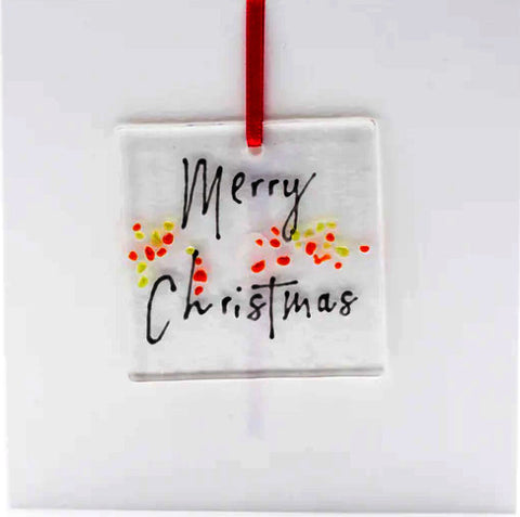 Glass Hangar / Card - Merry Christmas Card